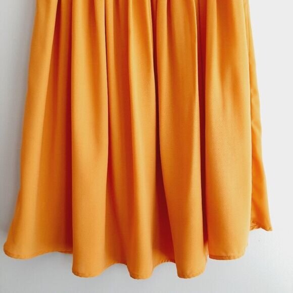YA / Los Angeles Plisse Flowy Midi Skirt Yellow Sz S Flawed - Picture 9 of 13